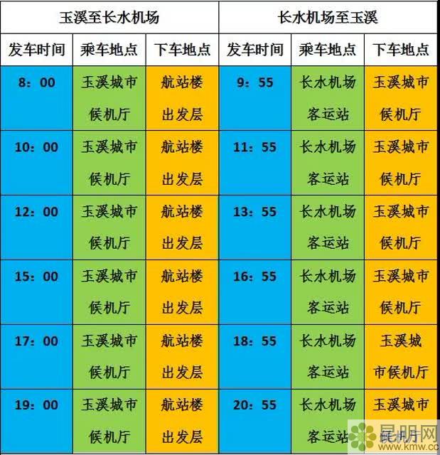 昆明長水機場至玉溪的長途巴士1